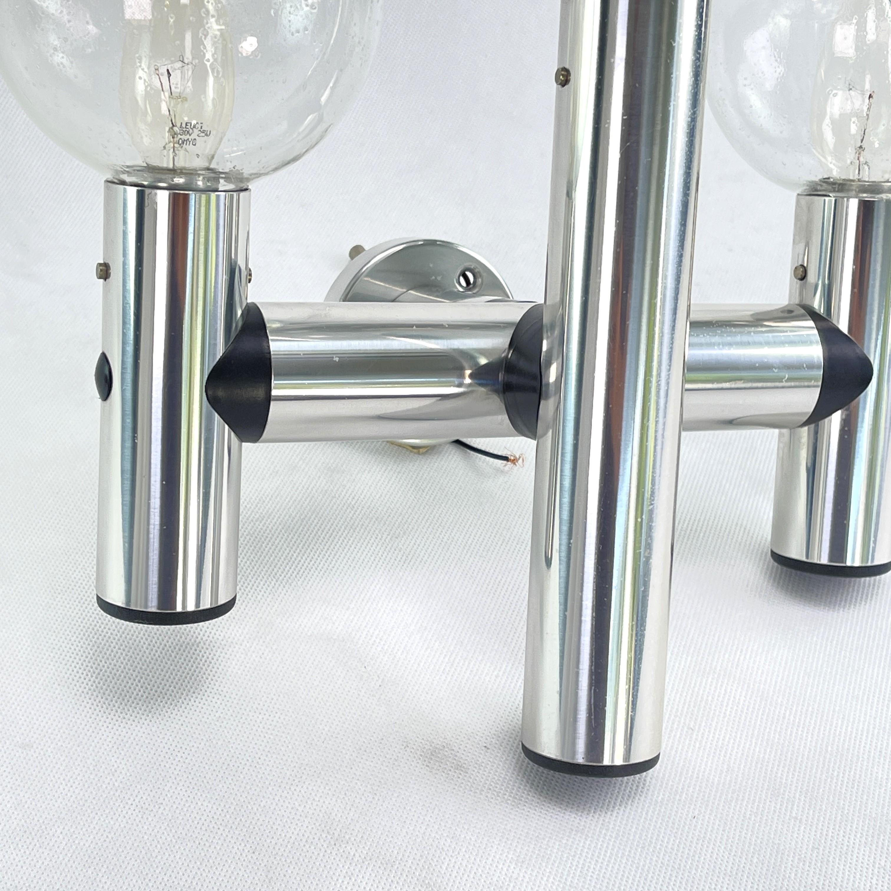 Late 20th Century Set of 2 Aluminium Wall Lamps by JT Kalmar, Modell RS 3 WL, 1970s For Sale