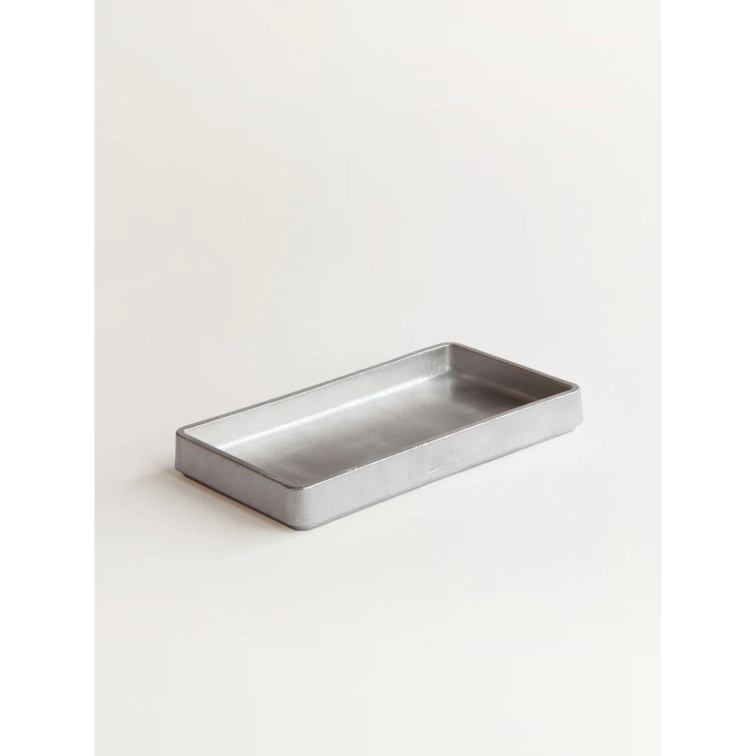 Modern Set of 2 Aluminum Plato Table Trays by Stem Design For Sale