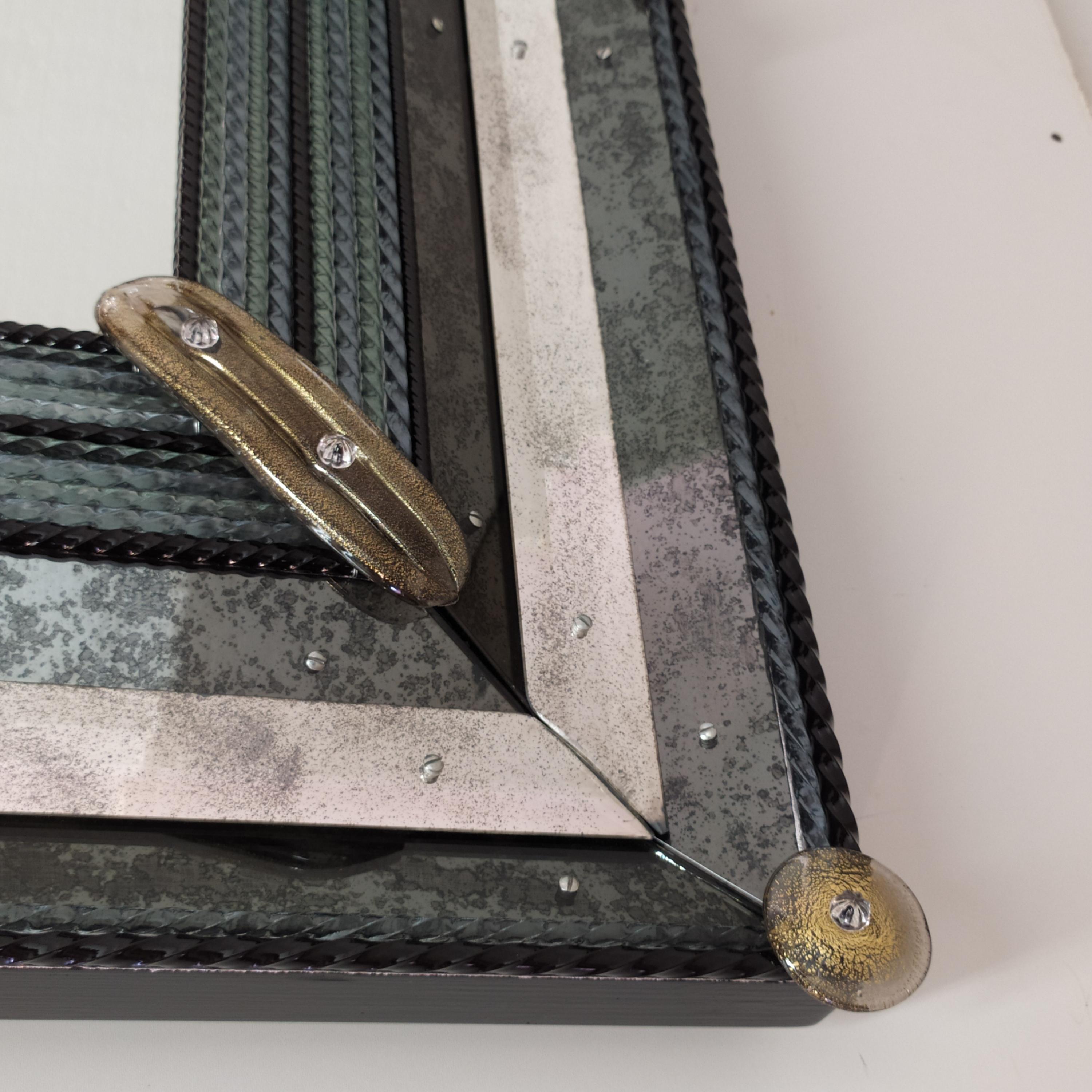 Set de 2 miroirs de luxe contemporains en verre de Murano 