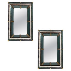 Set de 2 miroirs de luxe contemporains en verre de Murano "Amazzonia".