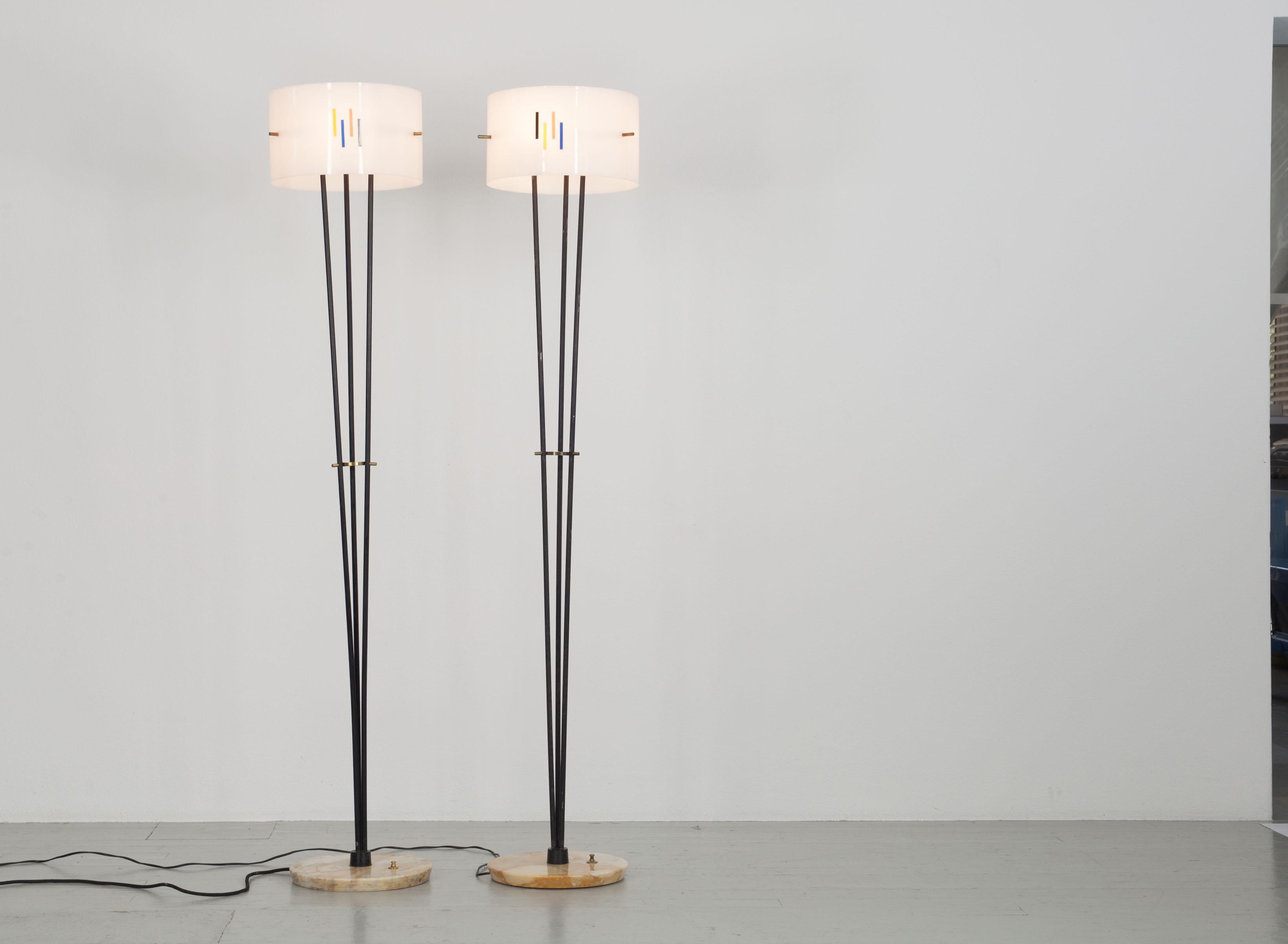 Set of 2 Angelo Brotto Floor Lamps, Italy, 1960s 1