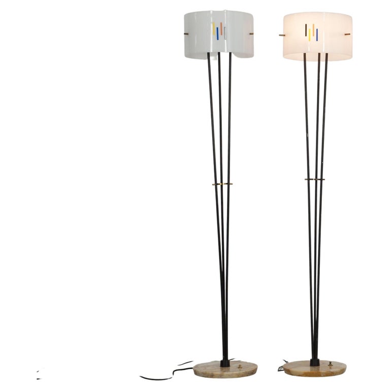 Set of 2 Angelo Brotto Floor Lamps, Italy, 1960s For Sale