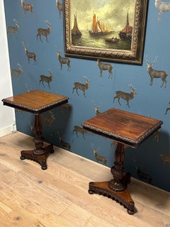 Ensemble de 2 tables à plateau basculant anglo-indiennes