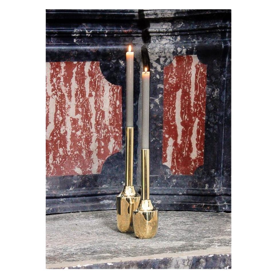 Set Of 2 Anicca Vanitas Candlesticks by Luca Gruber For Sale
