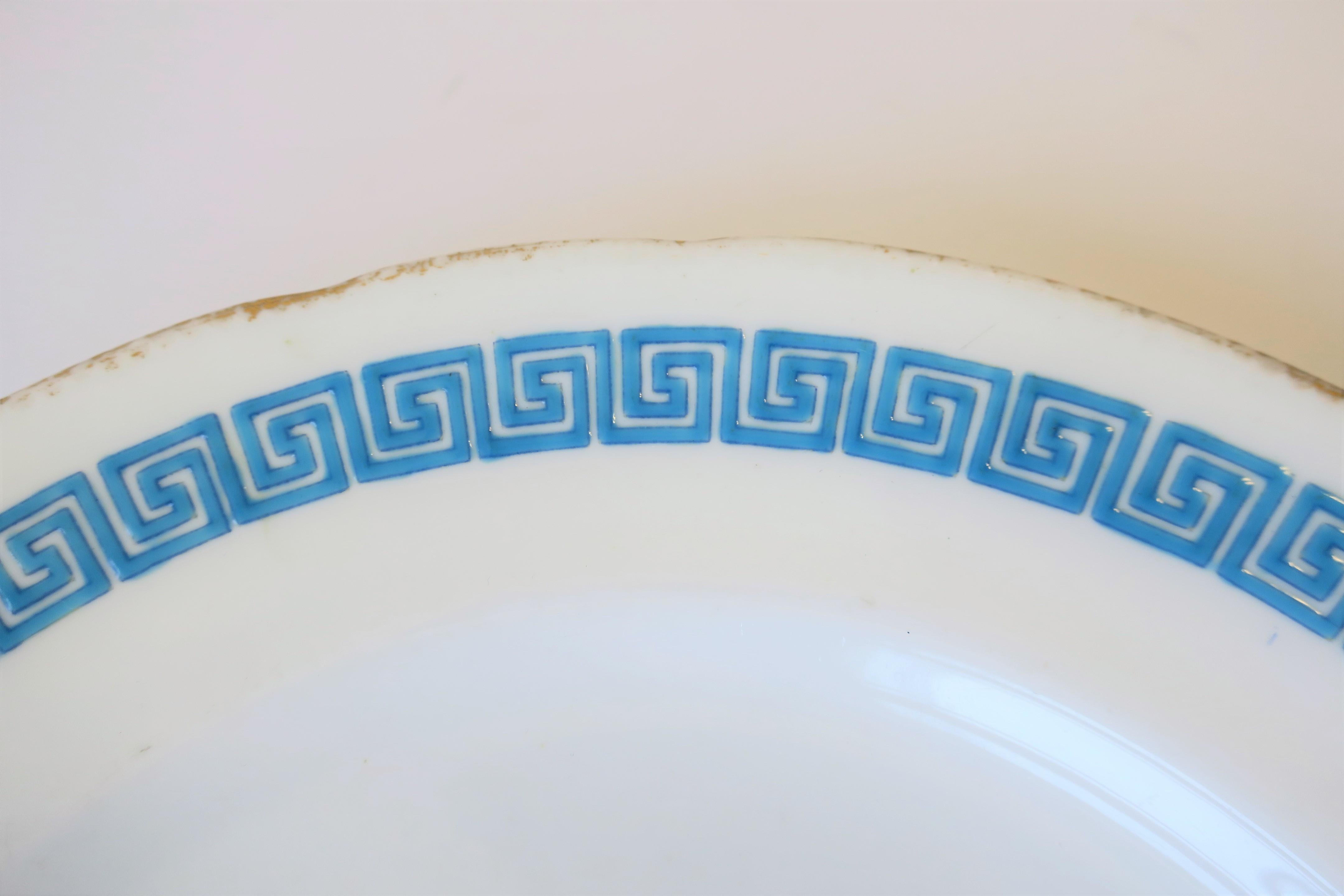 English Minton Plates with Greek Key Design, Pair For Sale 8