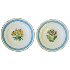 English Minton Plates with Greek Key Design, Pair