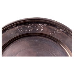 juego de 2 placas de estaño de aniversario 1870s G.Hugel Baviera grabado T.H. 1919 1921