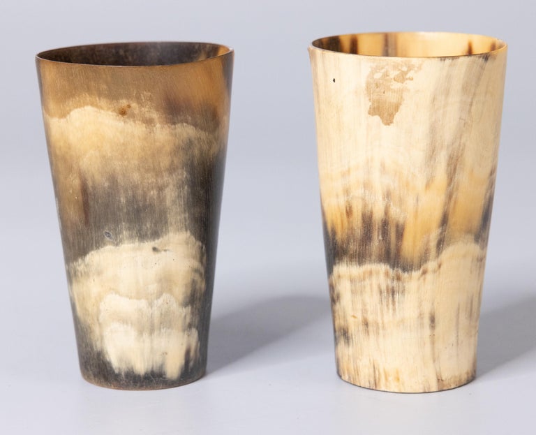 Set of 2 Antique 19th Century English Horn Stirrup Cups For Sale at 1stDibs