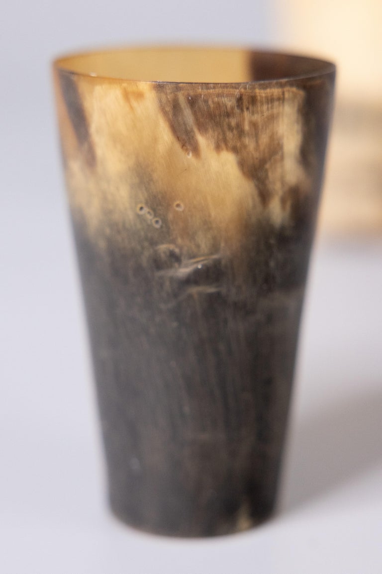 Set of 2 Antique 19th Century English Horn Stirrup Cups For Sale at 1stDibs