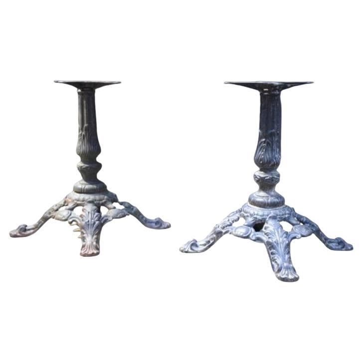 Set of 2, Antique Cast Iron Table Bases For Sale