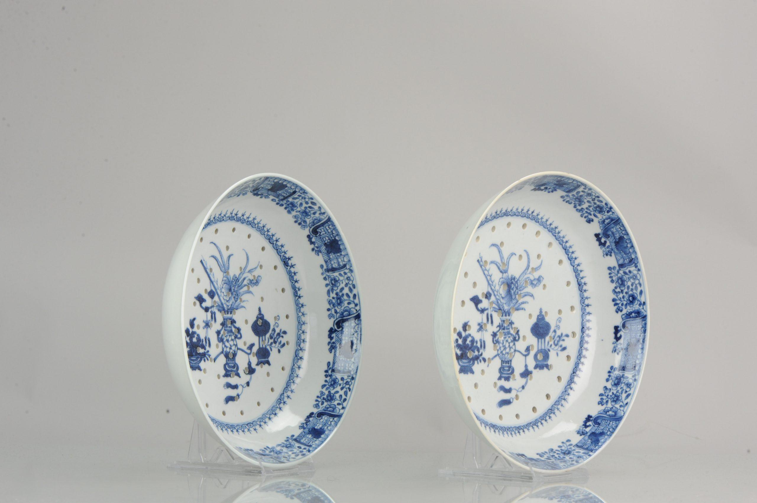 A nice strainers. Qing Dynasty - Qing Period. Central scene of a valuables.

Additional information:
Material: Porcelain & Pottery
Region of Origin: China
Period: 18th century Qing (1661 - 1912)
Age: Pre-1800
Condition: Overall Condition;