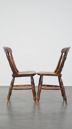 Set of 2 antique dining room chairs from the mid 19th century