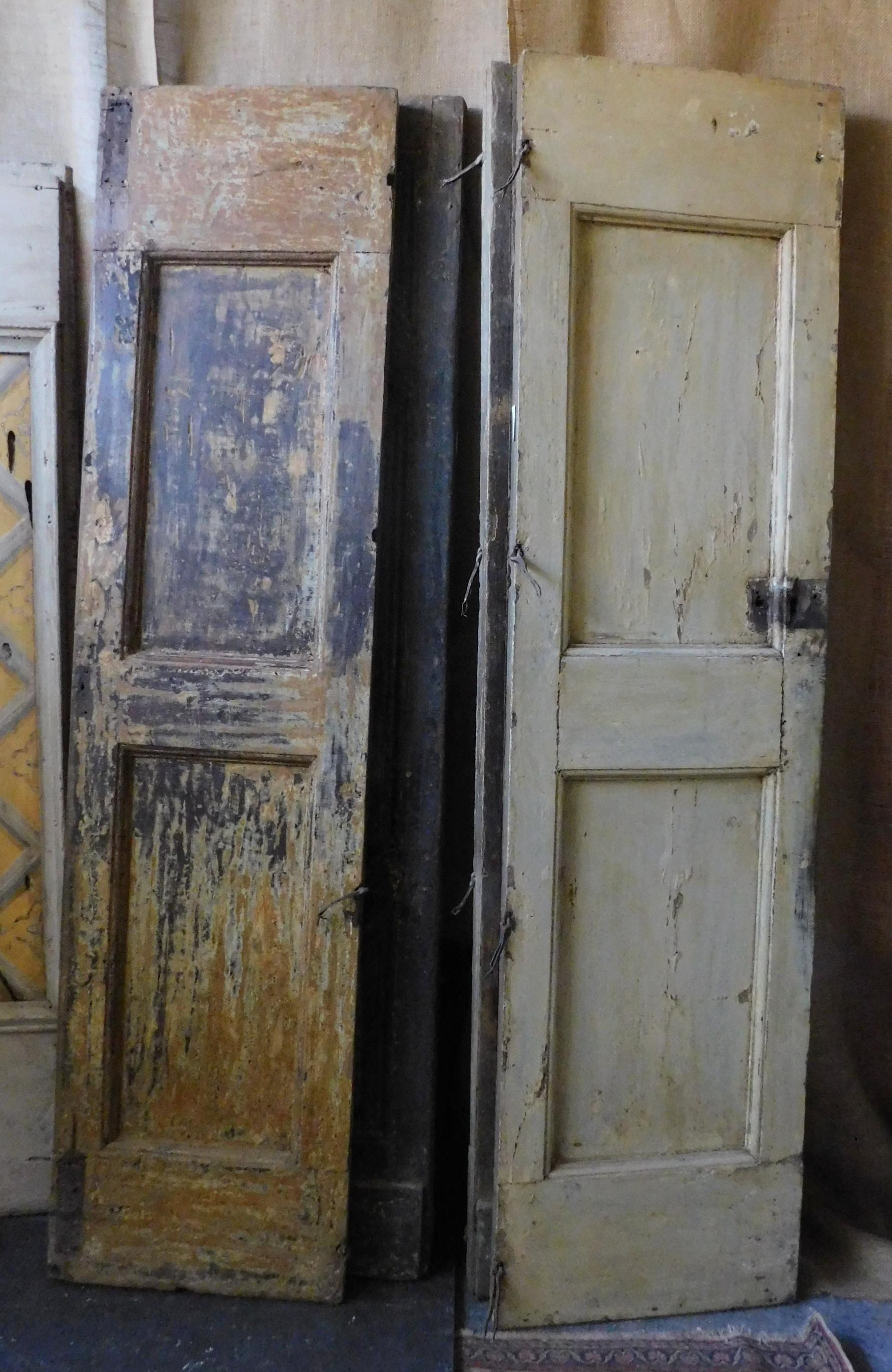 Ensemble de 2 portes à double oreille anciennes, laquées noires, Rome, 18e siècle, Italie Bon état - En vente à Cuneo, Italy (CN)
