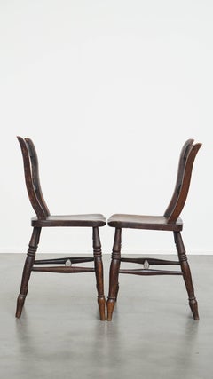 Set of 2 Antique English Oxford Dining/Kitchen Chairs