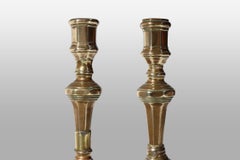 Set of 2 Antique French copper candle sticks, ca. 1800