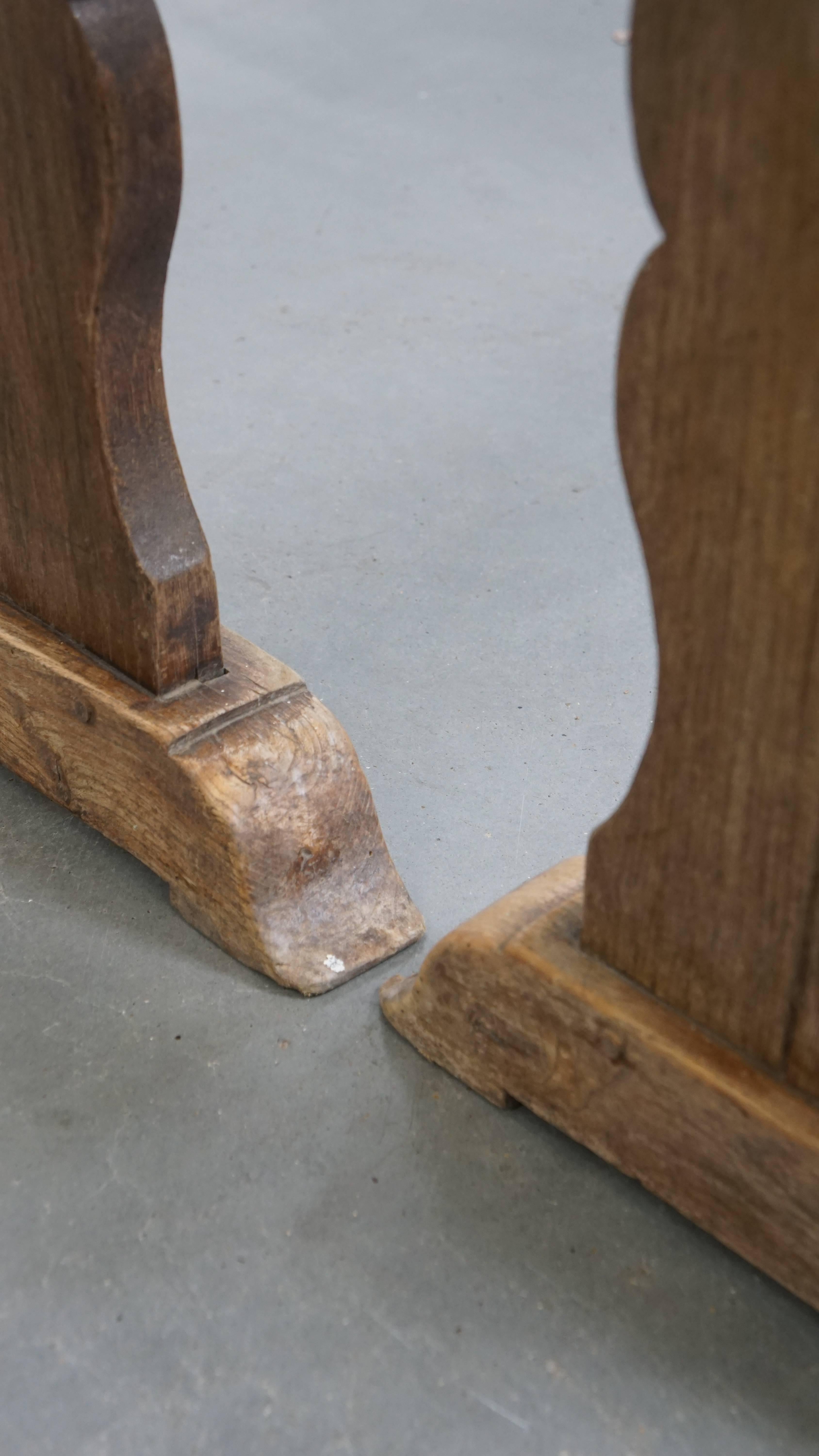 Set of 2 Antique French Hall Benches / Dining Benches For Sale 5
