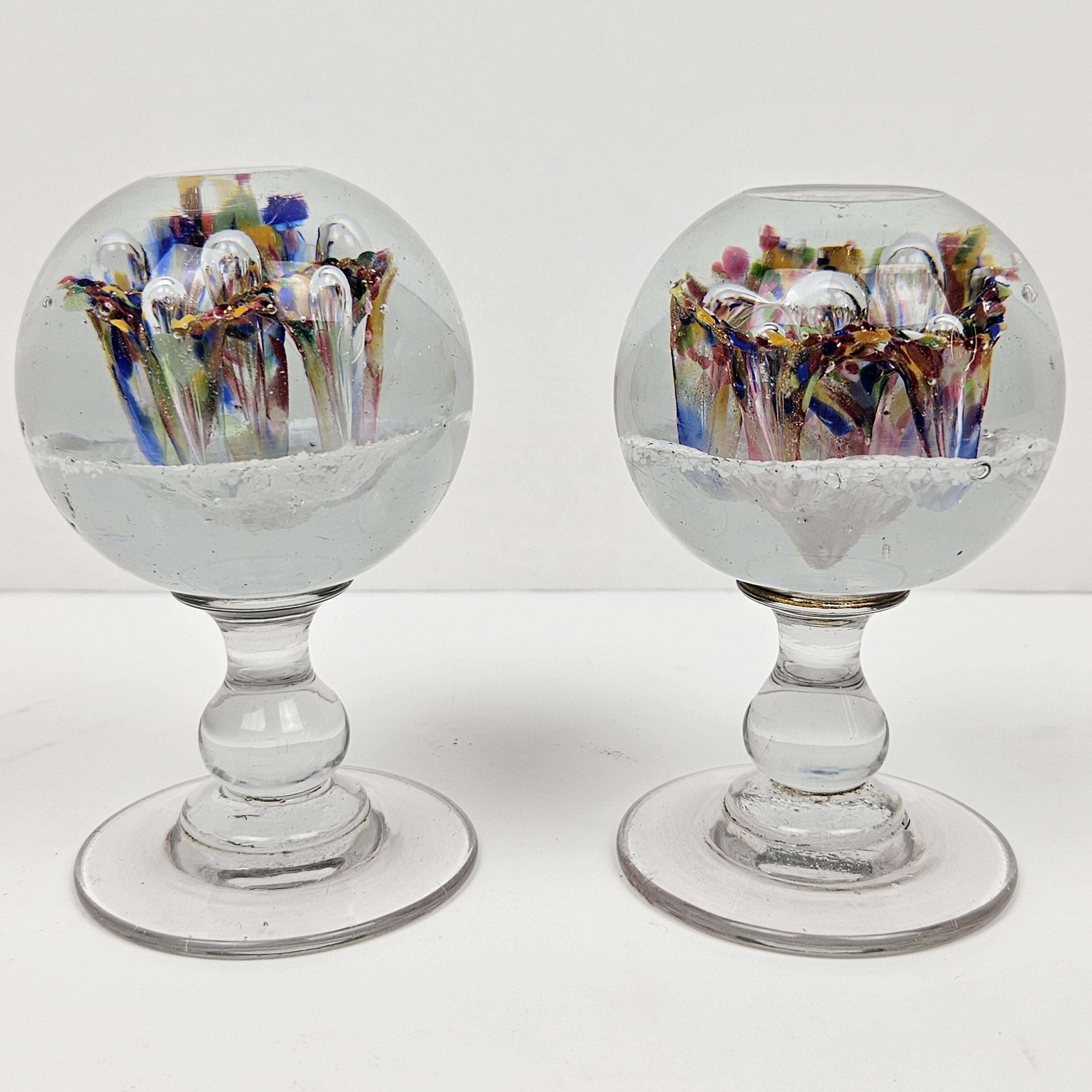 Set of 2 Antique Glass Paperweights, Belgium For Sale 7