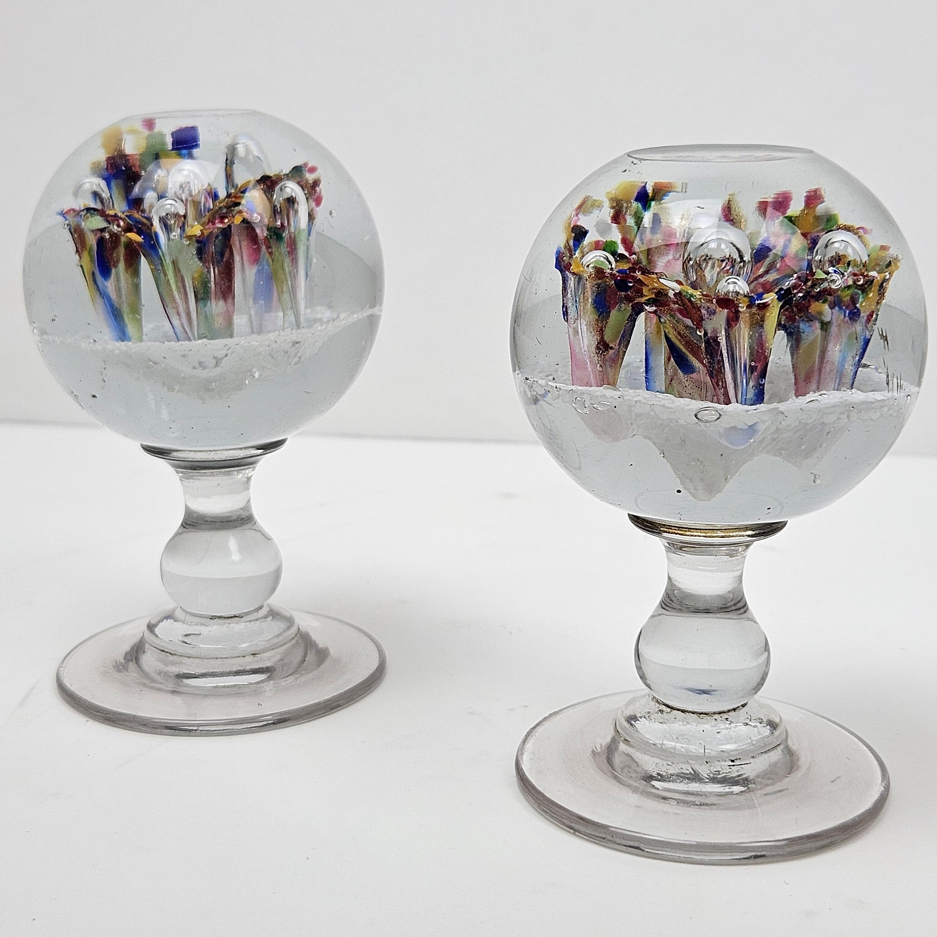 19th Century Set of 2 Antique Glass Paperweights, Belgium For Sale