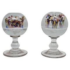 Set of 2 Used Glass Paperweights, Belgium