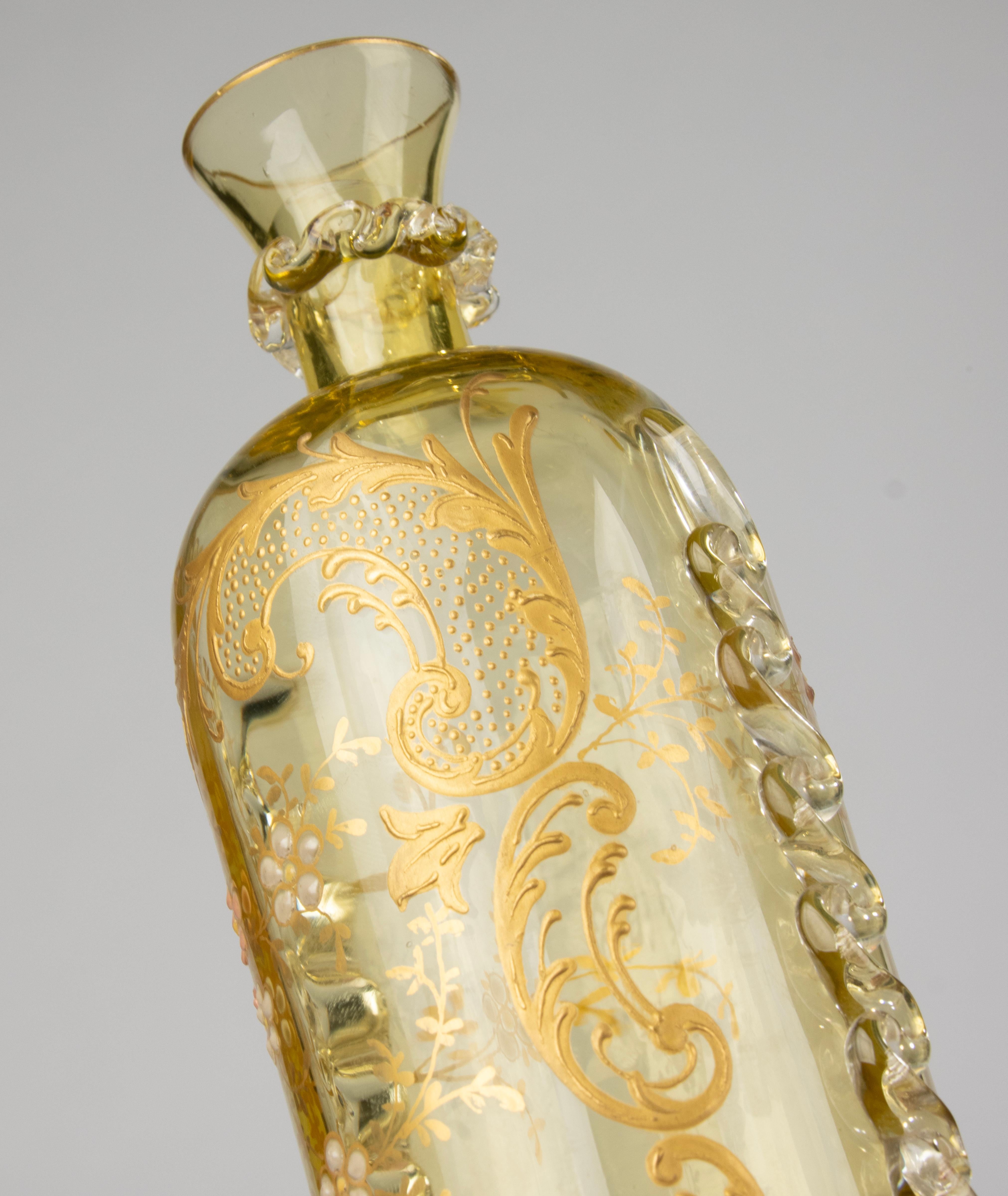 Verre Ensemble de 2 vases en verre ancien en vente