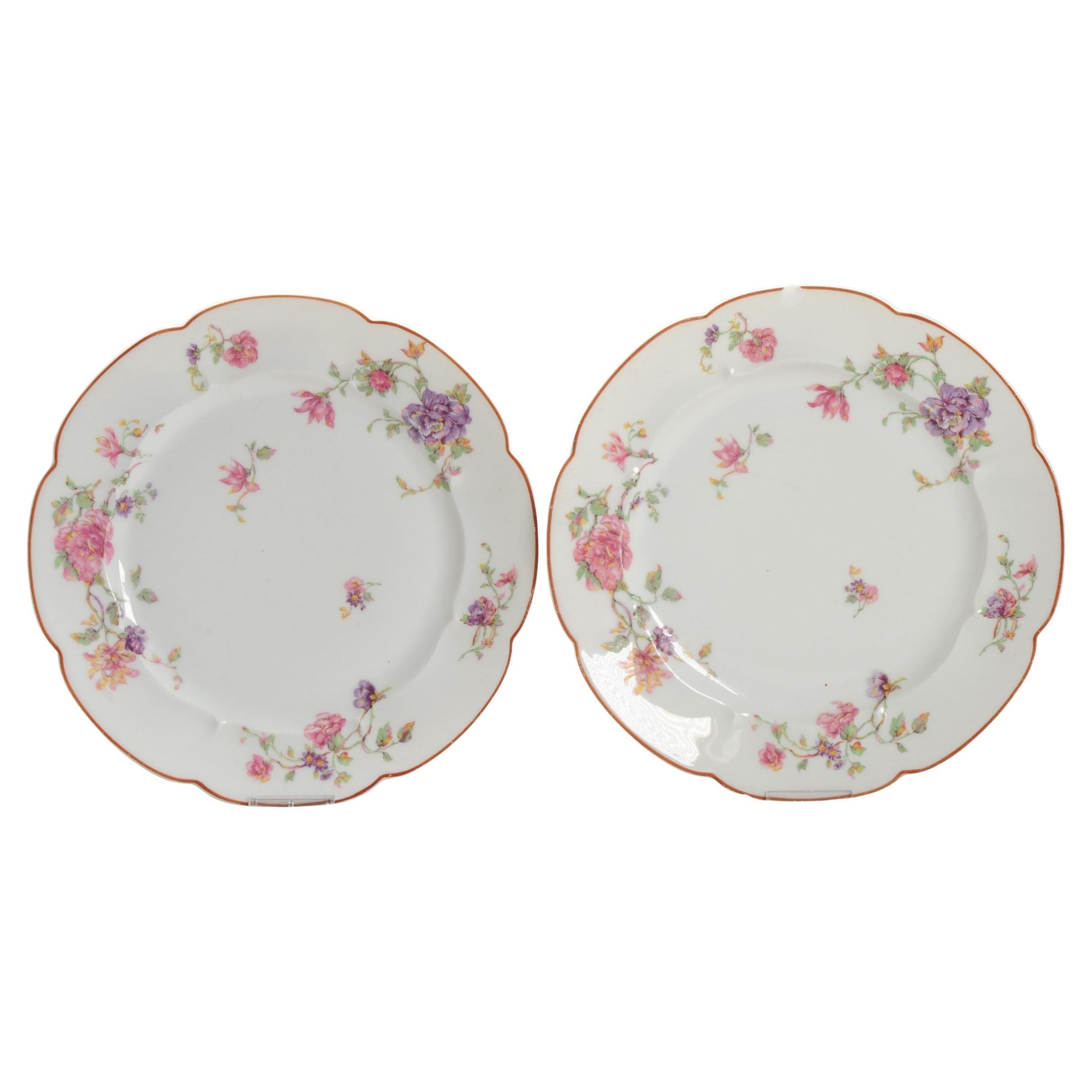Lote de 2 Vajillas Antiguas de Porcelana Havilland Limoges Peces, Ca 1900 en venta