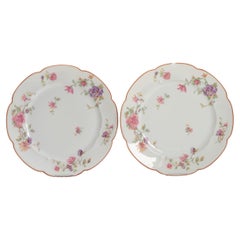 Set of 2 Antique Havilland Limoges Porcelain Dinner Dishes Fishes, Ca 1900