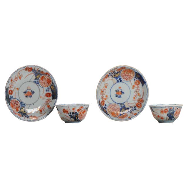 Antique Kangxi and Edo Period Blue and White Floral Tea Bowl Fire of ...