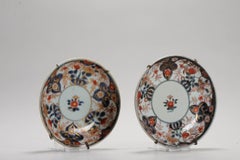 Set of 2 Antique Japanese Porcelain Tea Dishes Floral with Hangers, c. 1700