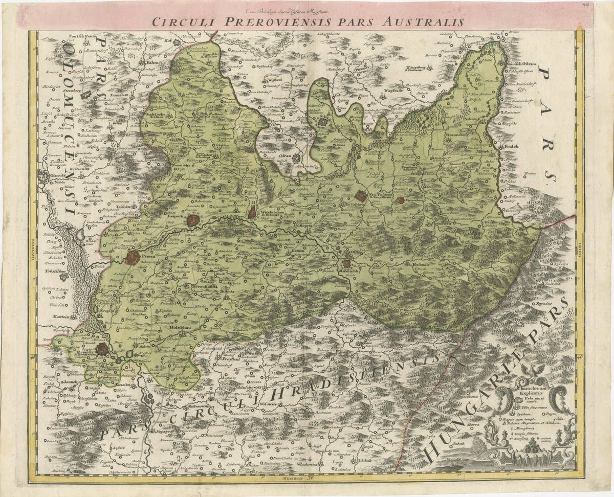 Set of 2 Antique Maps covering part of modern-day Czech Republic