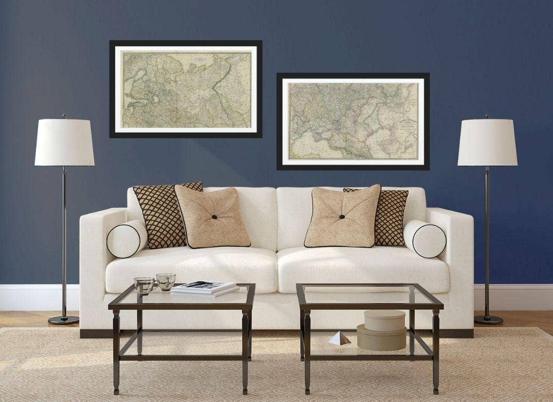 Set of 2 Antique Maps of Russia by Wyld, 1883
