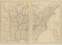 Set of 2 Antique Maps of the United States by W. G. Blackie, 1859