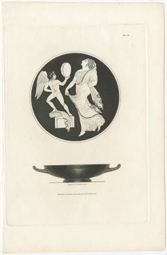 Set of 2 Antique Prints Depicting the Design of Vases/Plates by Moses, 1820
