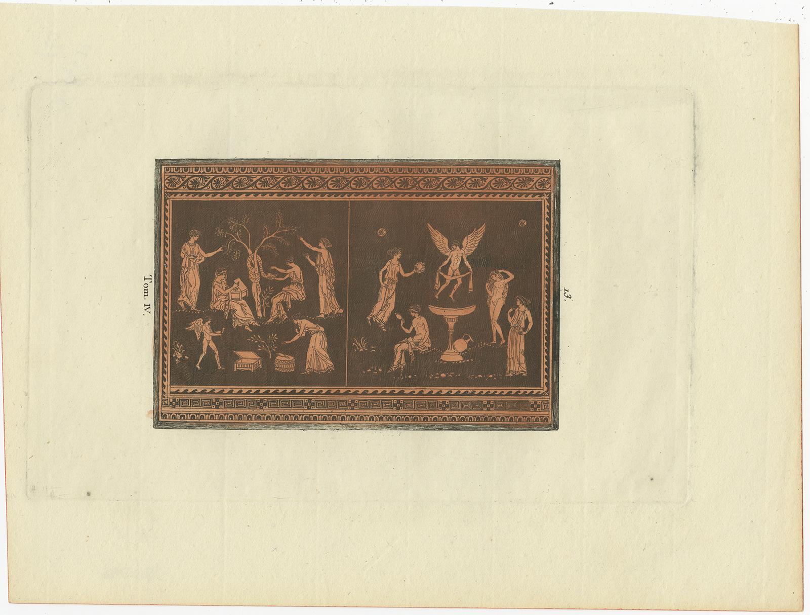 Set of 2 Antique Prints Depicting Various Figures and Scenes, circa 1840 In Good Condition For Sale In Langweer, NL