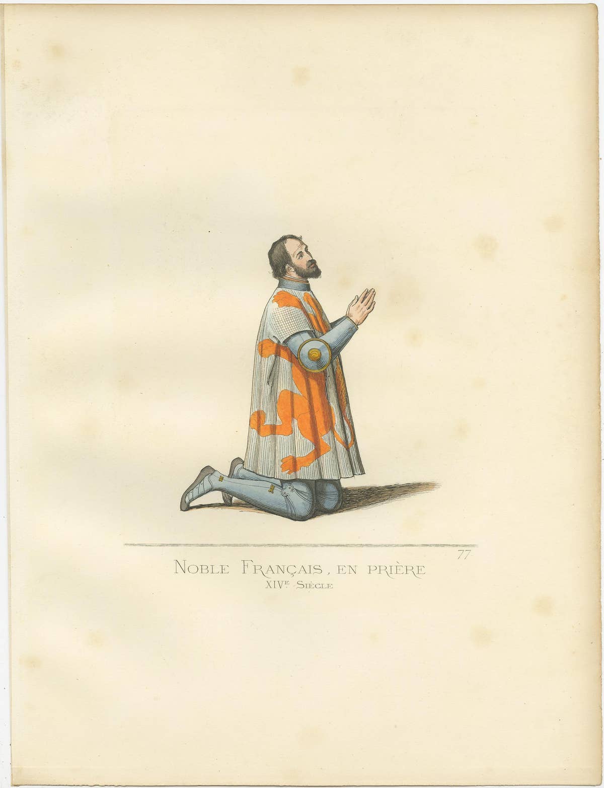 Set of 2 Antique Prints of a French Nobleman and Noblewoman, 'circa 1860'