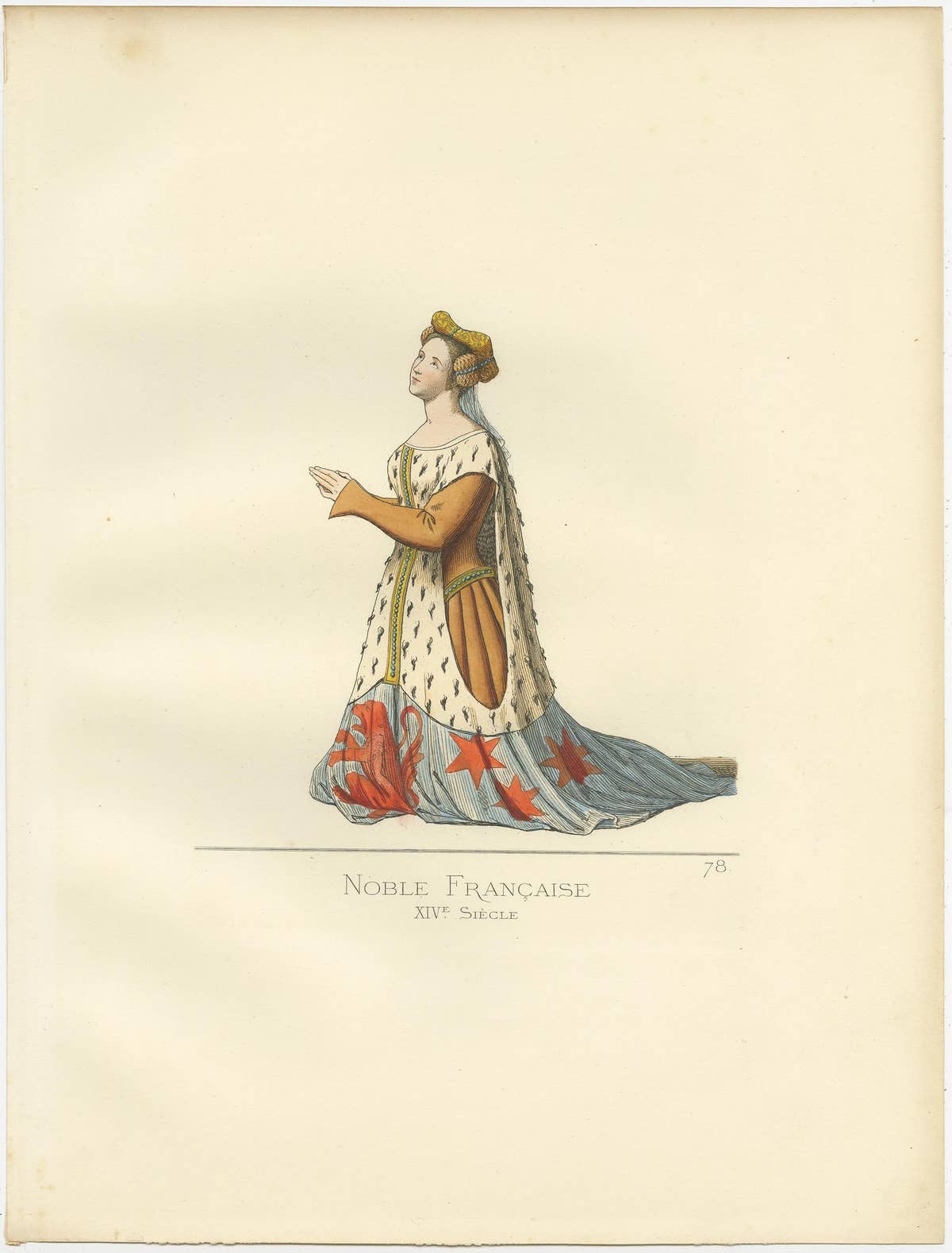 Set of 2 Antique Prints of a French Nobleman and Noblewoman, 'circa 1860'