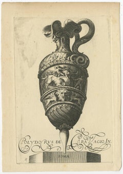 Set di 2 stampe antiche di vasi decorati, circa 1840