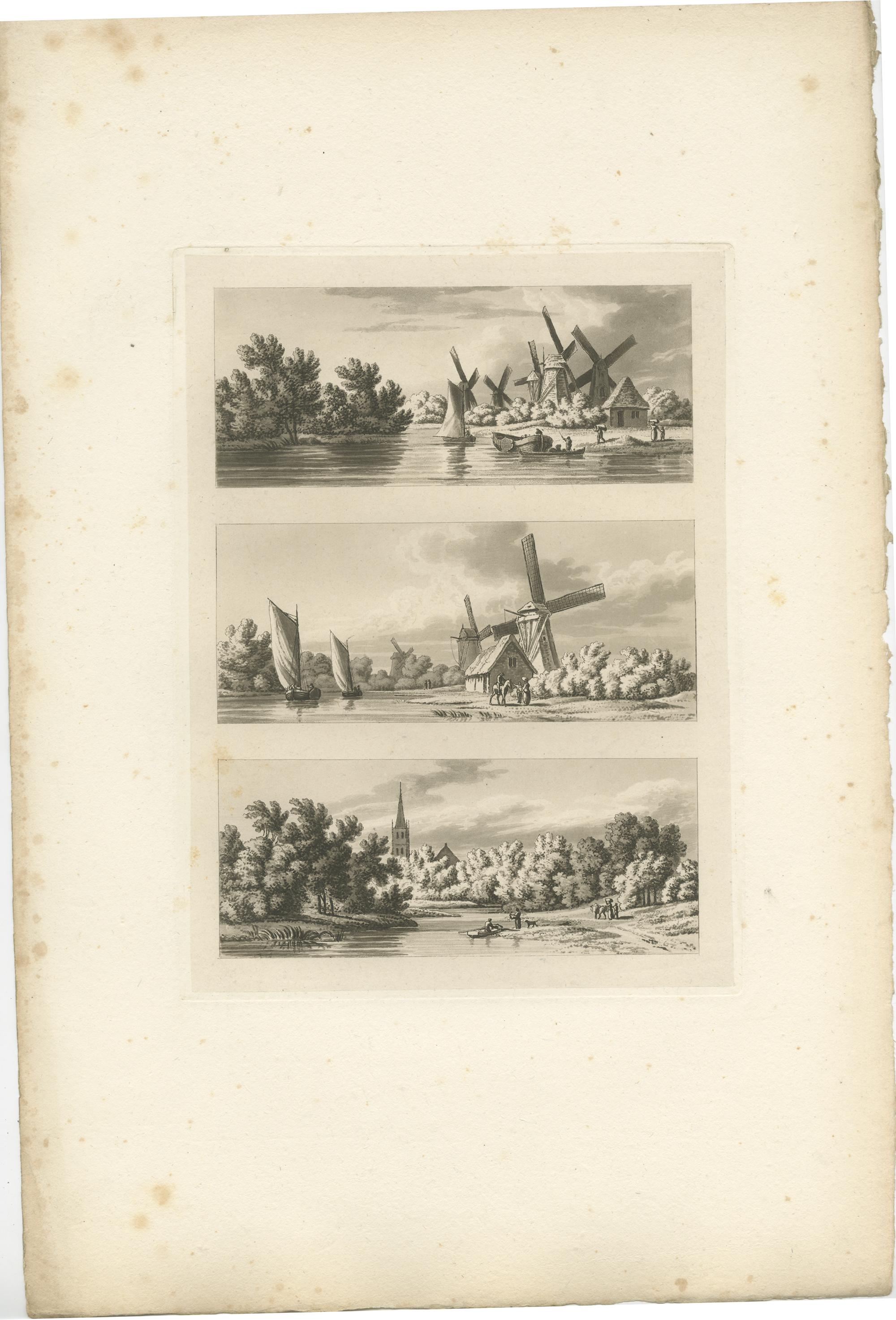Set of 2 Antique Prints of Flanders and Holland, circa 1820 In Good Condition For Sale In Langweer, NL