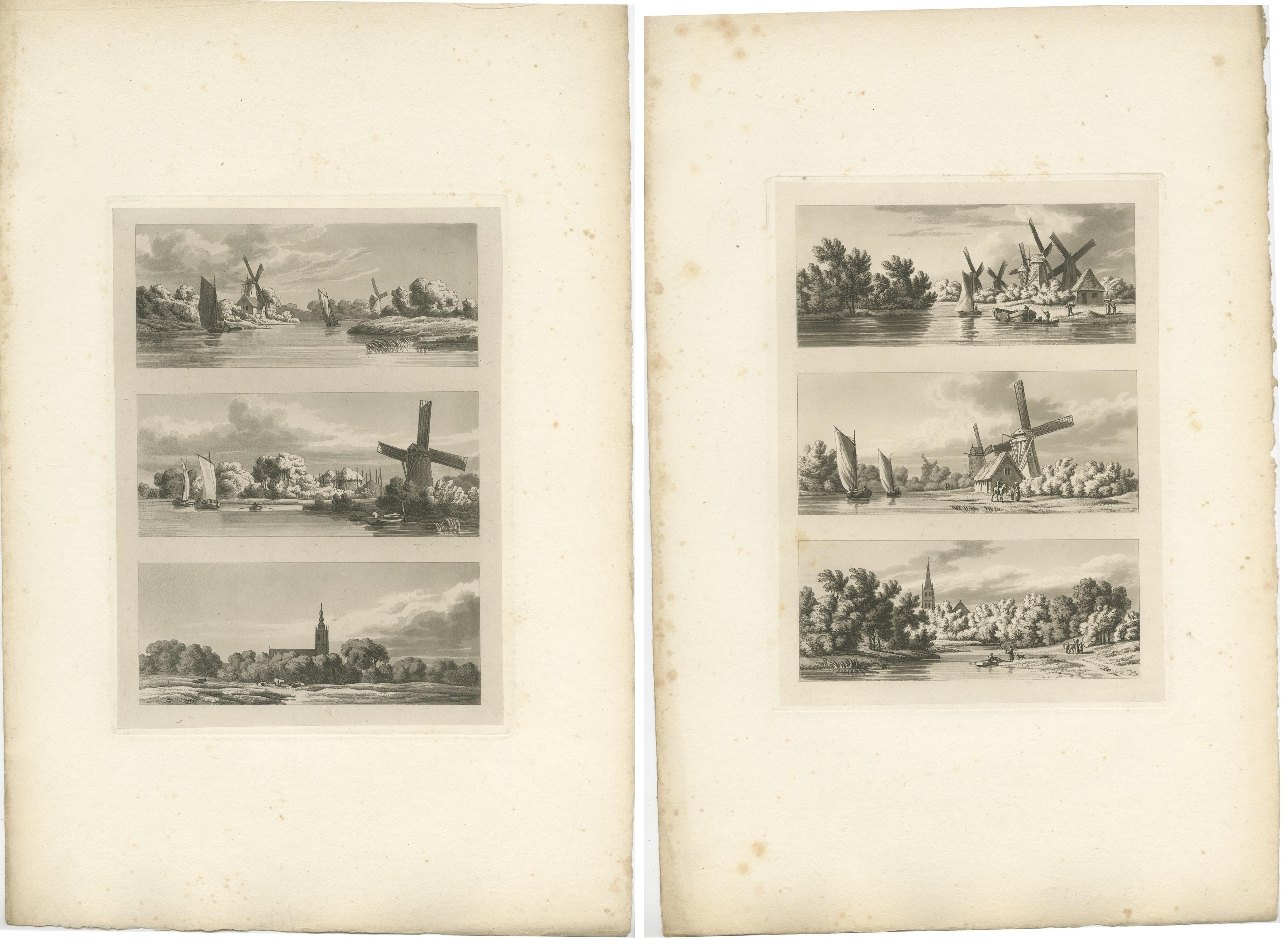 19th Century Set of 2 Antique Prints of Flanders and Holland, circa 1820 For Sale