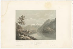 Set of 2 Antique Prints of Switzerland - Oberland - by Morel (c.1850)