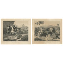 Set of 2 Antique Prints of the Bedouin by Nöhring, circa 1870