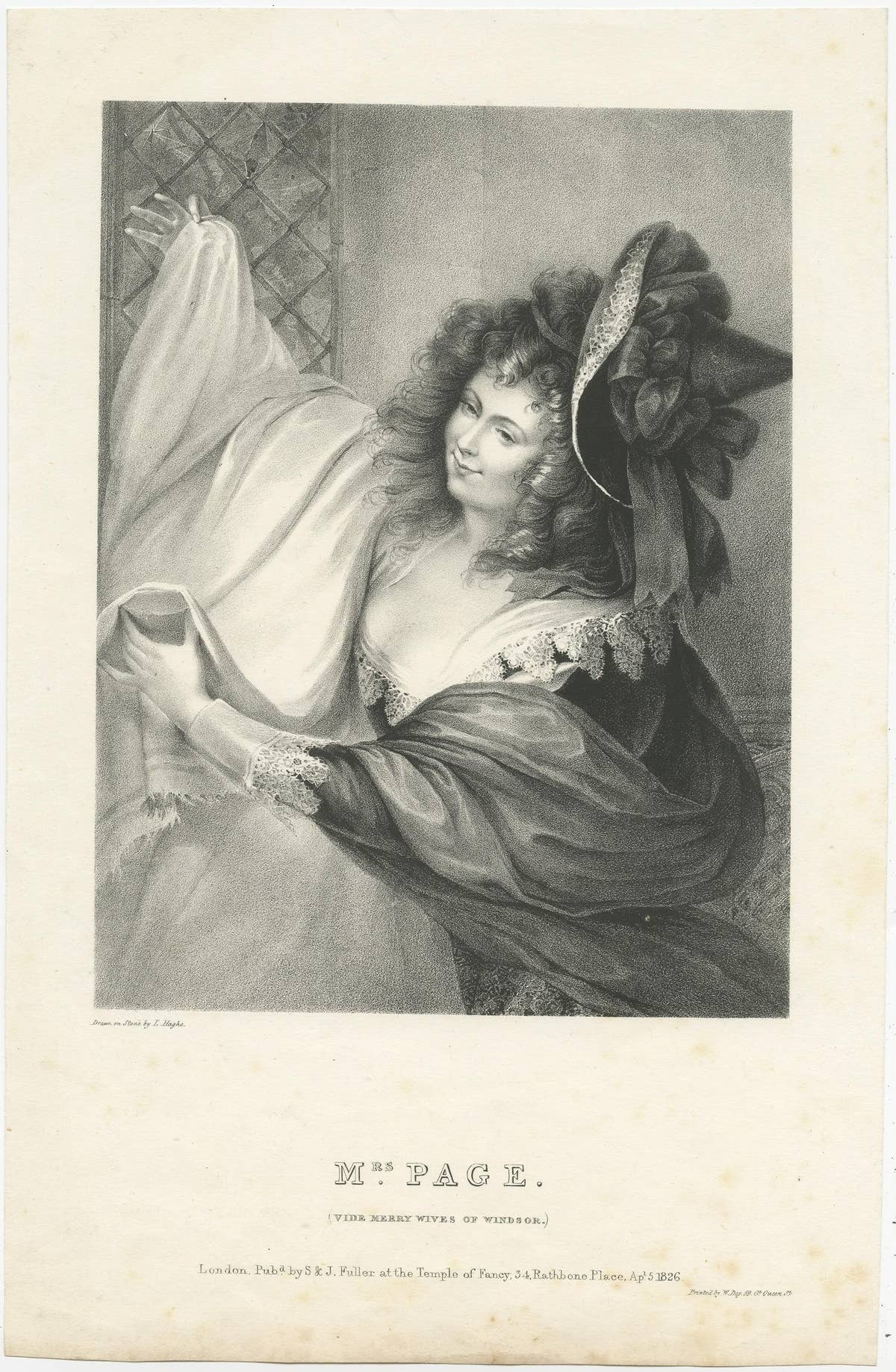 Set of 2 Antique Prints of two Characters of 'The Merry Wives of Windsor'