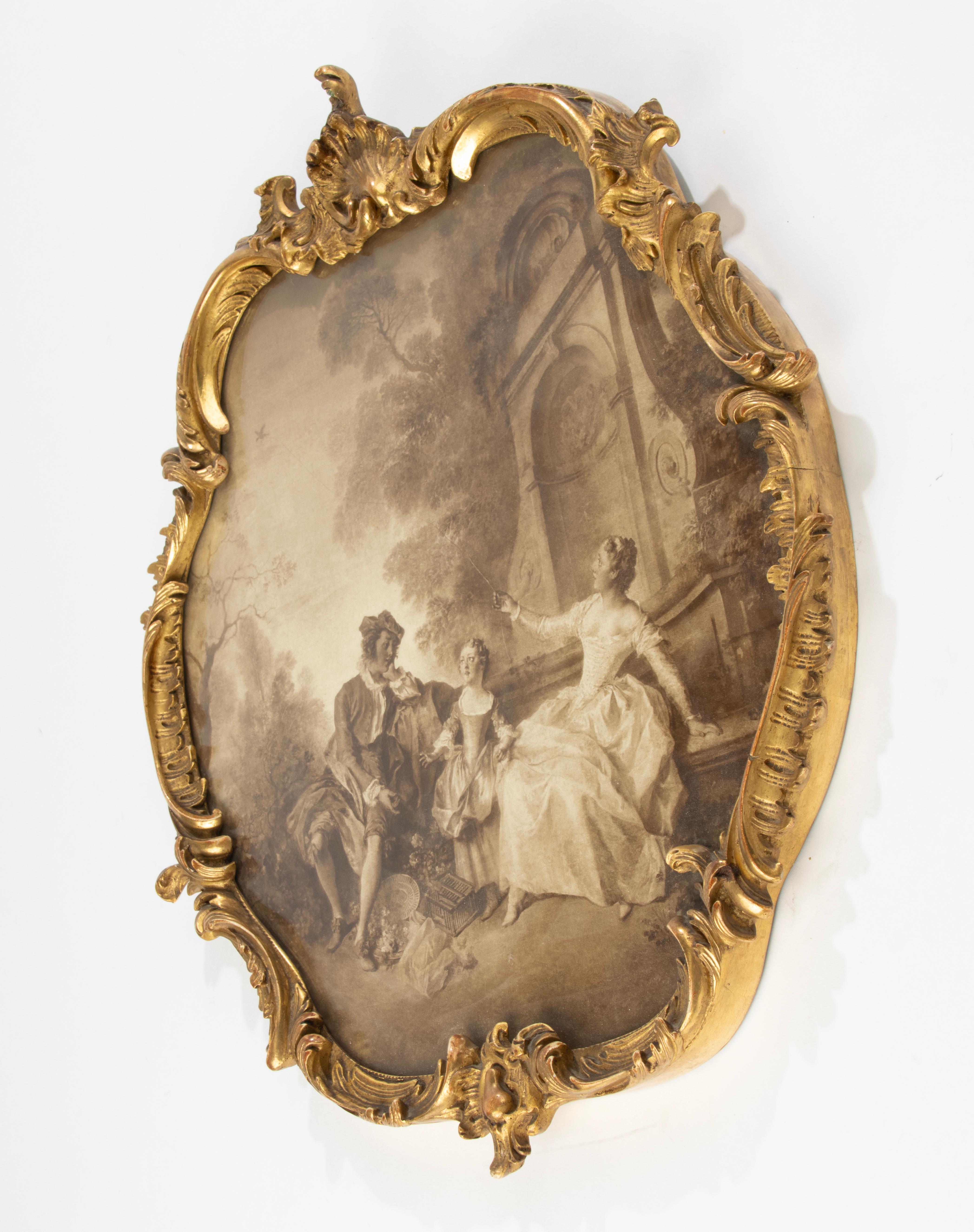 Set of 2 Antique Prints - Romantic Scened - Rococo Style - Late 19th Century For Sale 10