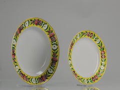 Set of 2 Antique Rare Design Jiaqing Period Famille Jaune Plates, 18/19th Cen
