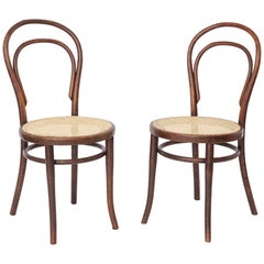 Set of 2 Antique Thonet Bentwood Chairs, Vienna Cafe Chairs, Early 1900s Austria