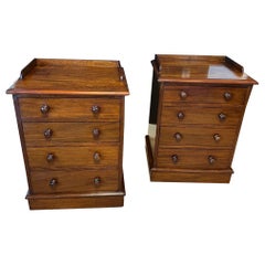 Set of 2 antique walnut bedside cabinets