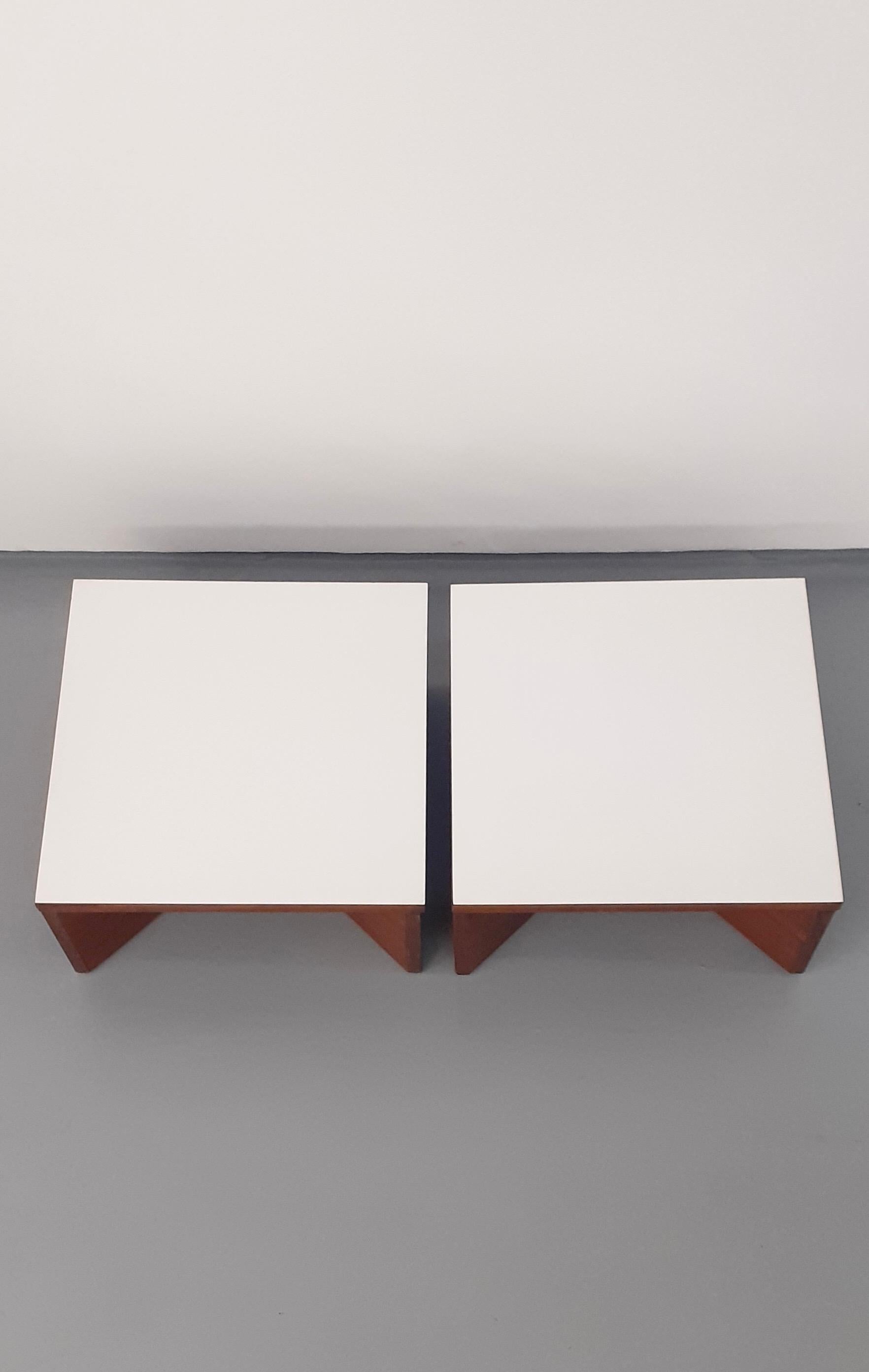 European Set of 2 Aquilon Teak Side Table by Pierre Guariche, Les Huchers-Minvielle, 1960 For Sale