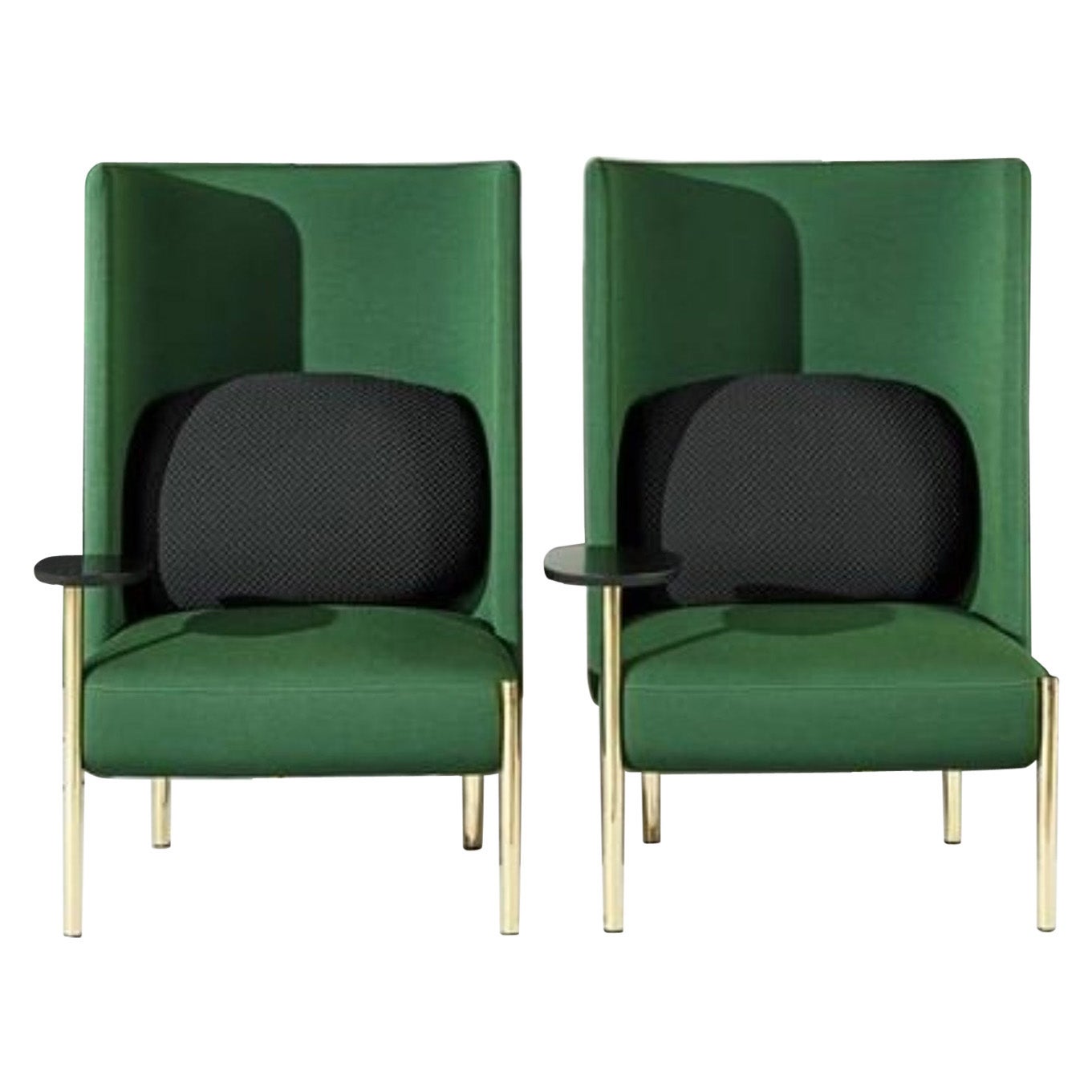 Set of 2 Ara Green Armchairs by Pepe Albargues For Sale