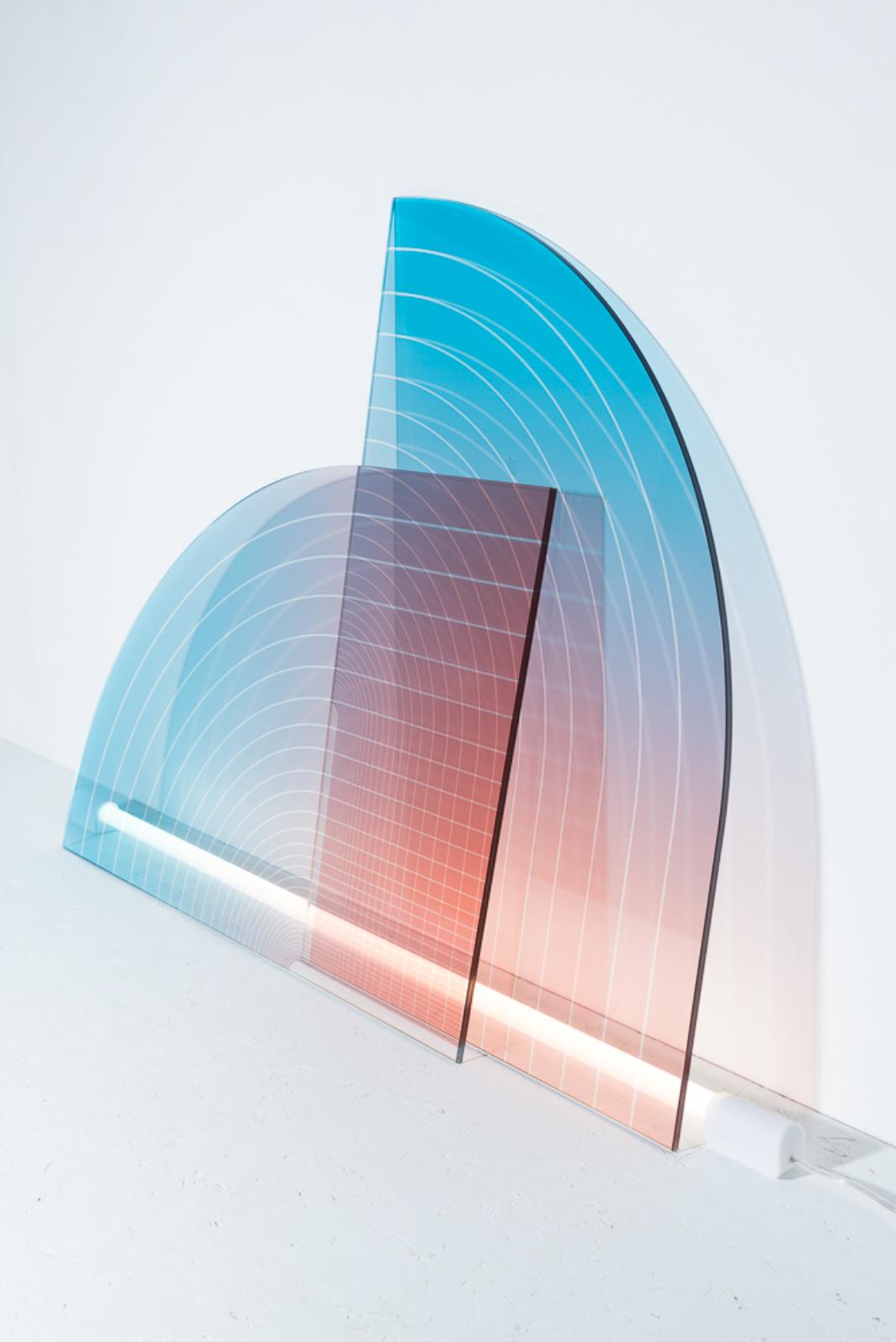 Post-Modern Set of 2 ARC Infinity Glass Panels by Studio Thier & van Daalen