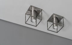 Set Of 2 Archi Square Single Raw Steel Ceiling Lamps by +kouple