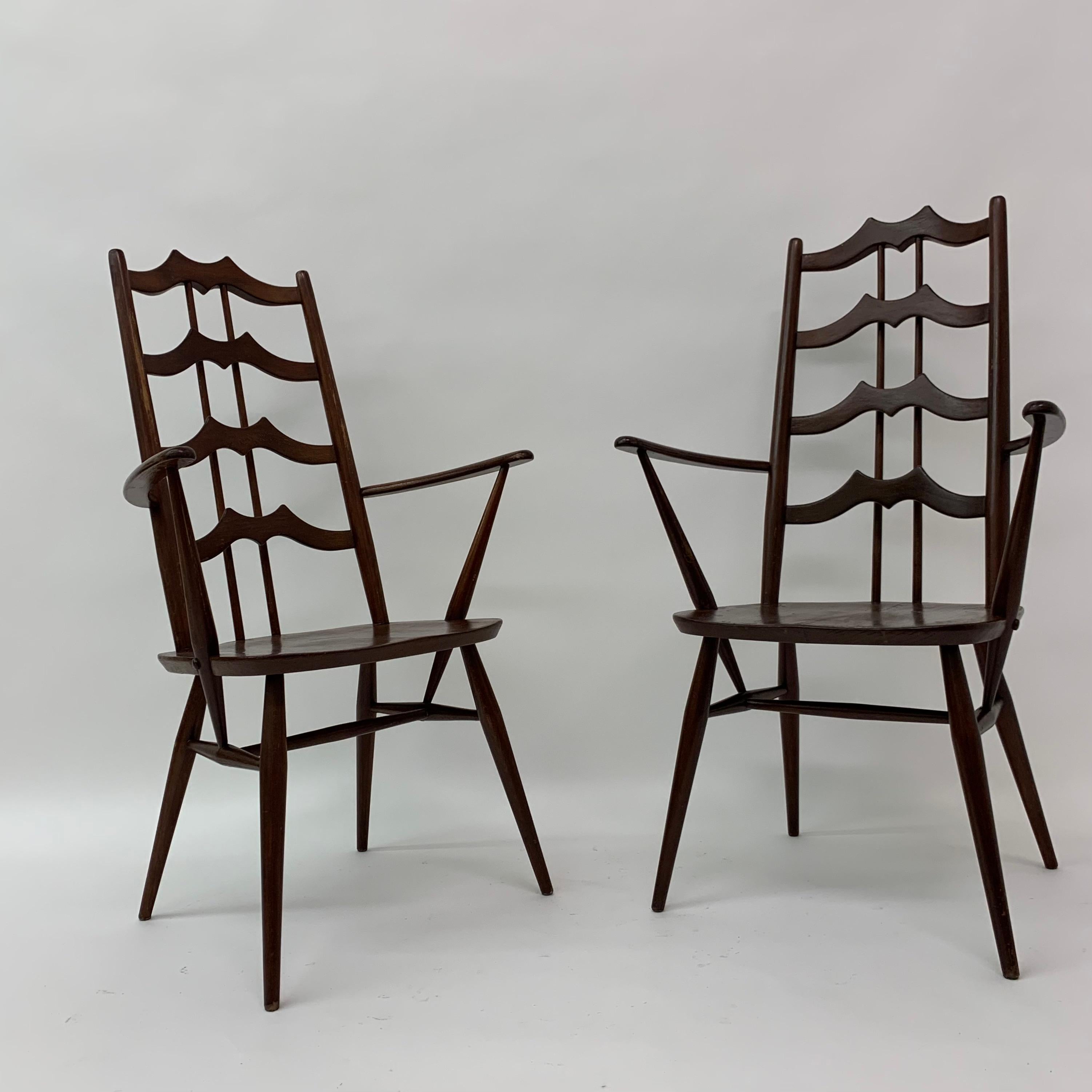 Set of 2 arm chairs by  Lucian Randolph Ercolani for Ercol , 1950’s For Sale 9